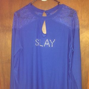 💖Blue pull over blouses go with Levi jeans